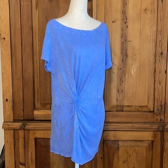 Anthropologie Blue Twist Knot Tee Blouse Sz. S - Picture 5 of 13